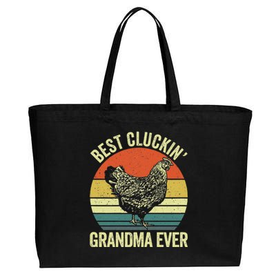 Best Cluckin Grandma Ever Funny Clucking Chicken Farmer Cotton Canvas Jumbo Tote