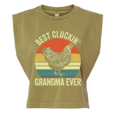 Best Cluckin Grandma Ever Funny Clucking Chicken Farmer Garment-Dyed Women's Muscle Tee