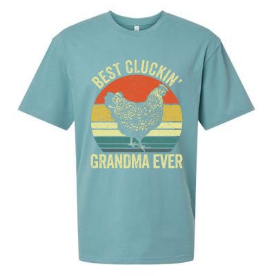 Best Cluckin Grandma Ever Funny Clucking Chicken Farmer Sueded Cloud Jersey T-Shirt