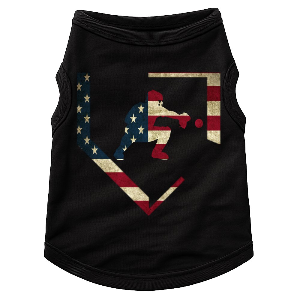 Baseball Catcher Gear Cute Gift American Flag Baseballin Gift Doggie Tank