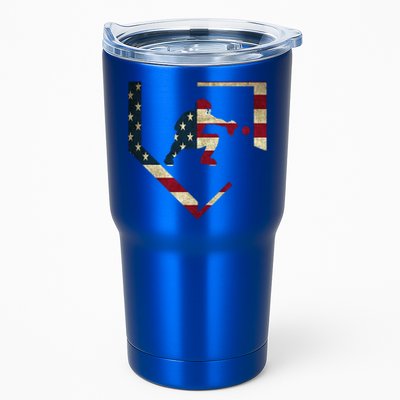 Baseball Catcher Gear Cute Gift American Flag Baseballin Gift Tumbler