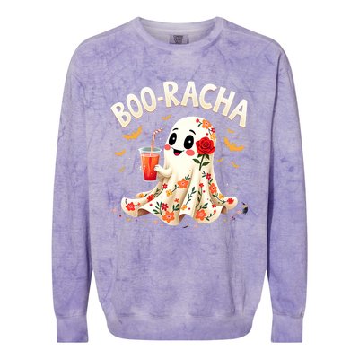 Booracha Cute Ghost Drink Fiesta Halloween Funny Colorblast Crewneck Sweatshirt