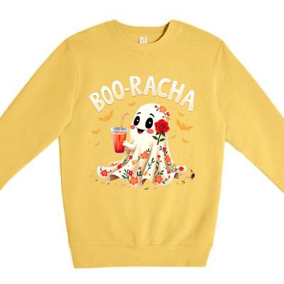 Booracha Cute Ghost Drink Fiesta Halloween Funny Premium Crewneck Sweatshirt