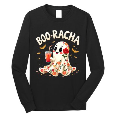 Booracha Cute Ghost Drink Fiesta Halloween Funny Long Sleeve Shirt