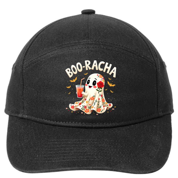 Booracha Cute Ghost Drink Fiesta Halloween Funny 7-Panel Snapback Hat