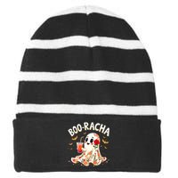 Booracha Cute Ghost Drink Fiesta Halloween Funny Striped Beanie with Solid Band