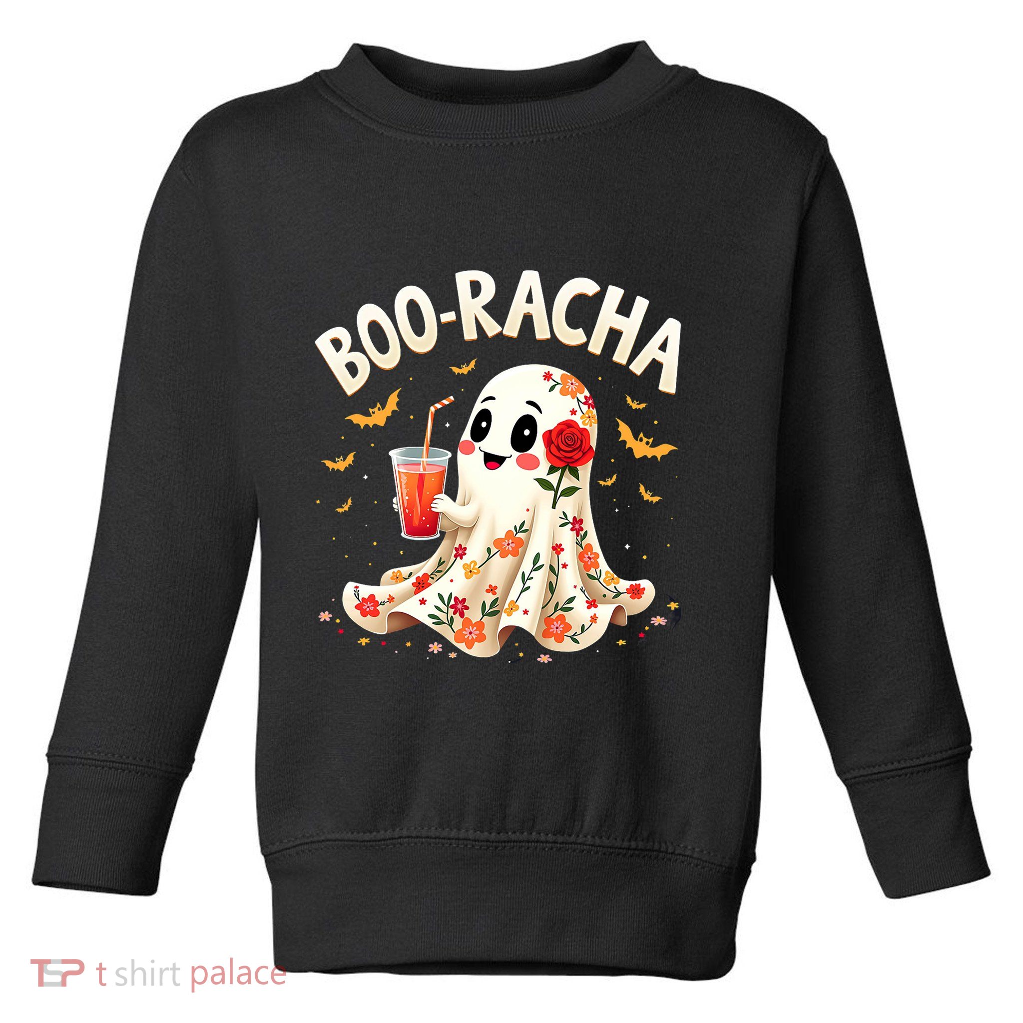 Booracha Cute Ghost Drink Fiesta Halloween Funny Toddler Sweatshirt