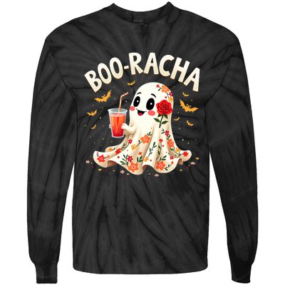 Booracha Cute Ghost Drink Fiesta Halloween Funny Tie-Dye Long Sleeve Shirt