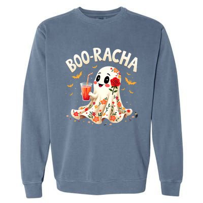 Booracha Cute Ghost Drink Fiesta Halloween Funny Garment-Dyed Sweatshirt