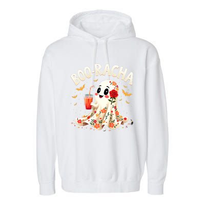 Booracha Cute Ghost Drink Fiesta Halloween Funny Garment-Dyed Fleece Hoodie