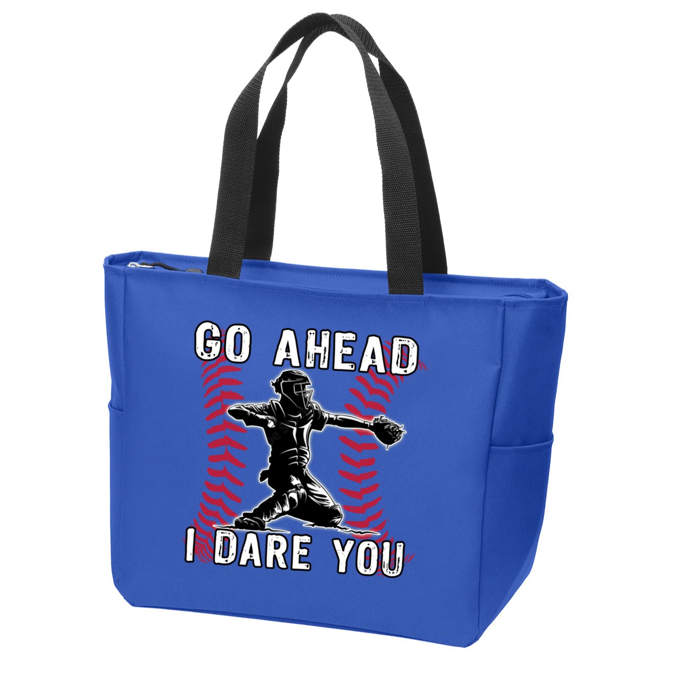Baseball Catcher Go Ahead I Dare You Gift Zip Tote Bag