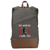 Baseball Catcher Go Ahead I Dare You Gift Cotton Canvas Backpack