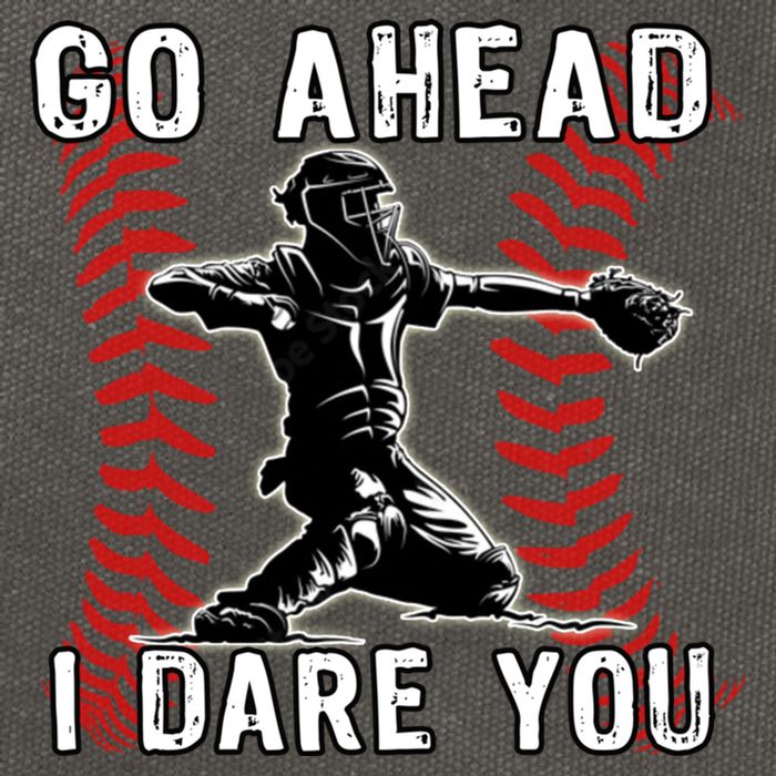 Baseball Catcher Go Ahead I Dare You Gift Cotton Canvas Backpack