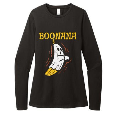 Boonana Cute Ghost Banana Halloween Costume Womens CVC Long Sleeve Shirt