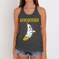 Boonana Cute Ghost Banana Halloween Costume Women's Knotted Racerback Tank