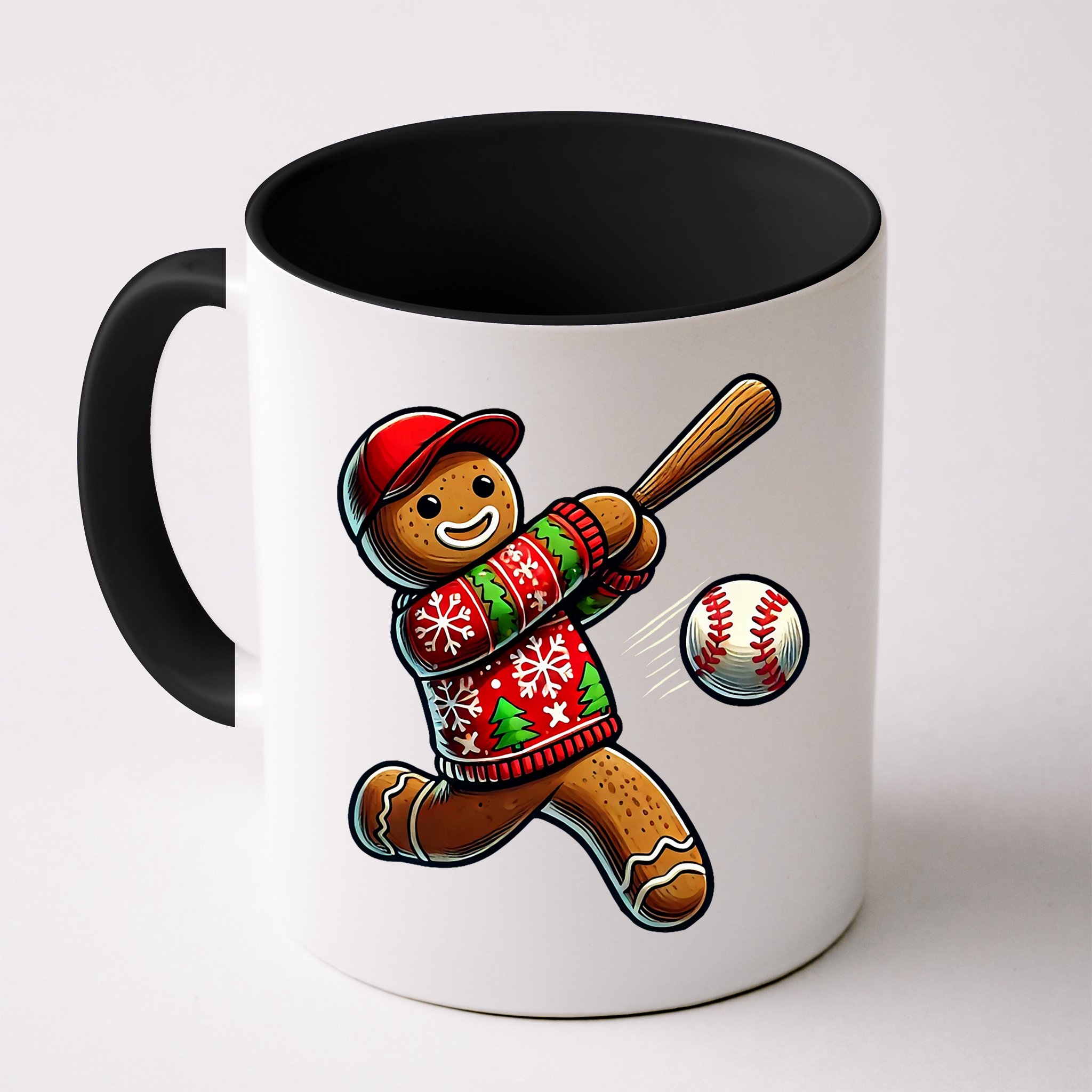 Baseball Christmas Gingerbread Man Baseball Ugly Christmas Mug