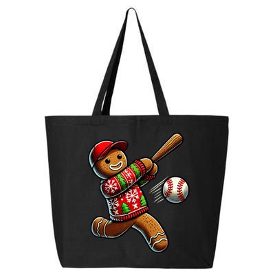 Baseball Christmas Gingerbread Man Baseball Ugly Christmas 25L Jumbo Tote