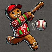 Baseball Christmas Gingerbread Man Baseball Ugly Christmas Cotton Canvas Backpack