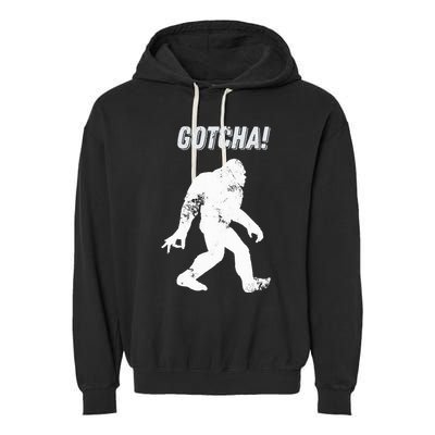 Bigfoot Circle Game Gotcha Meme Ok Hand Garment-Dyed Fleece Hoodie