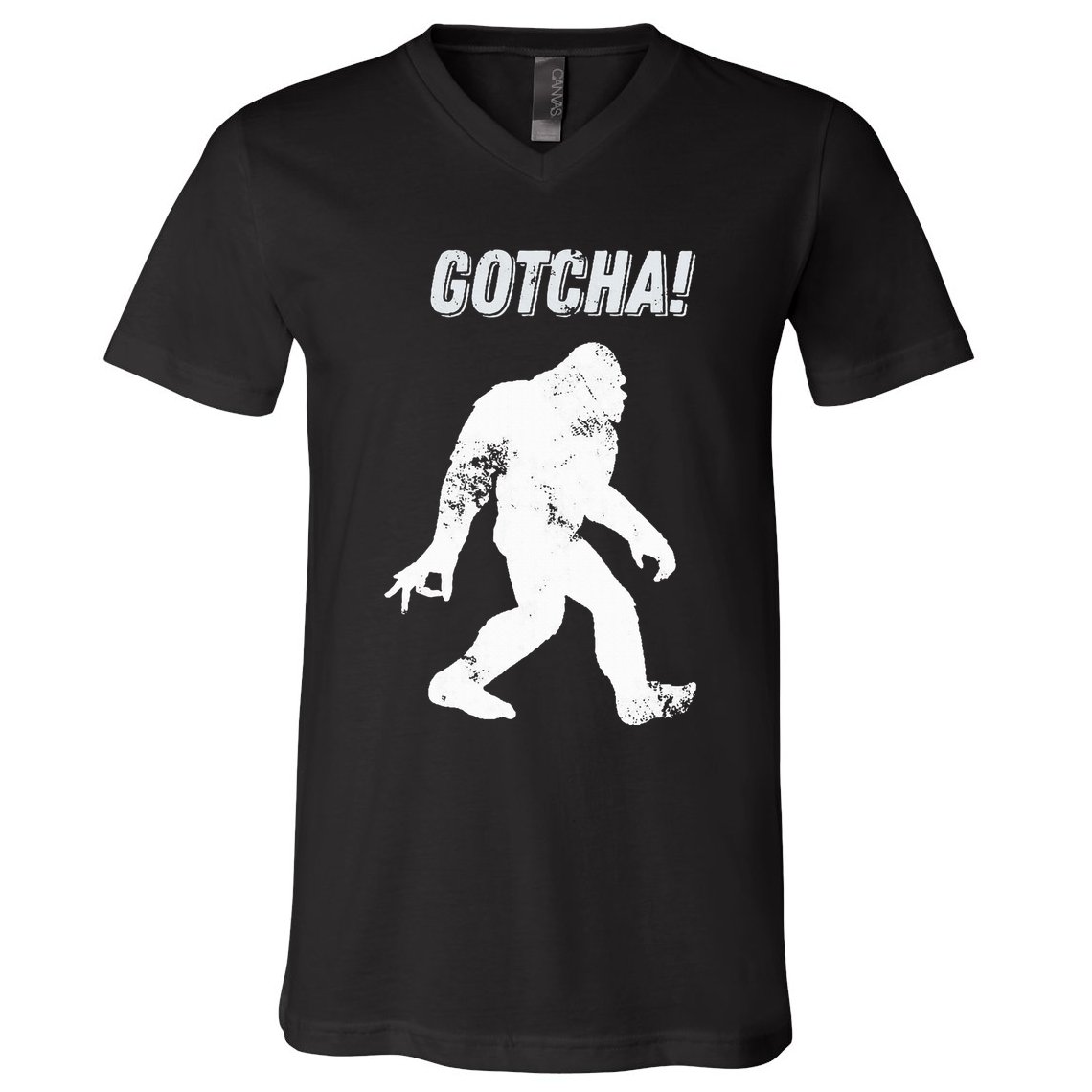 Bigfoot Circle Game Gotcha Meme Ok Hand V-Neck T-Shirt