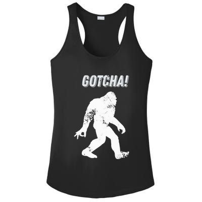 Bigfoot Circle Game Gotcha Meme Ok Hand Ladies PosiCharge Competitor Racerback Tank