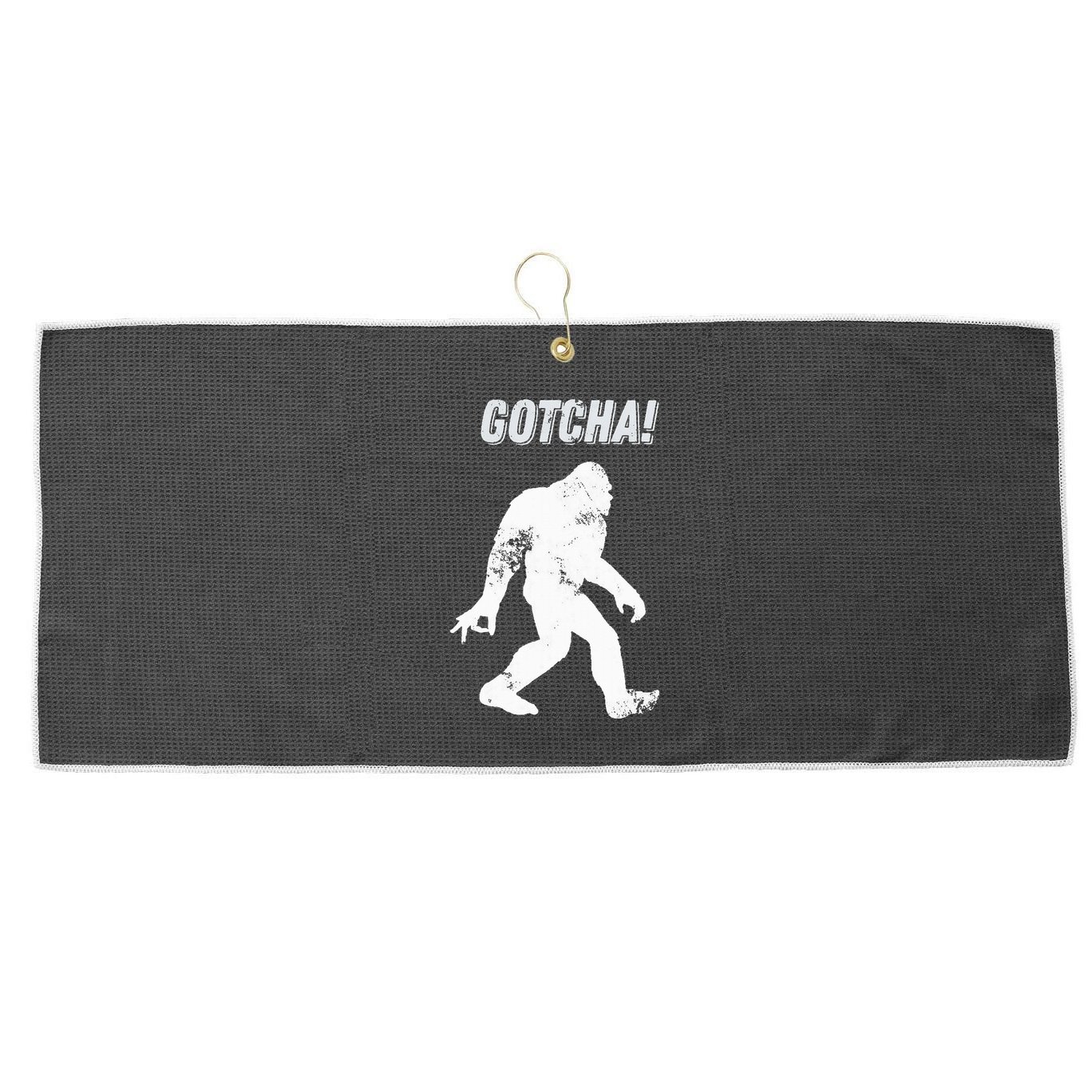 Bigfoot Circle Game Gotcha Meme Ok Hand Large Microfiber Waffle Golf Towel