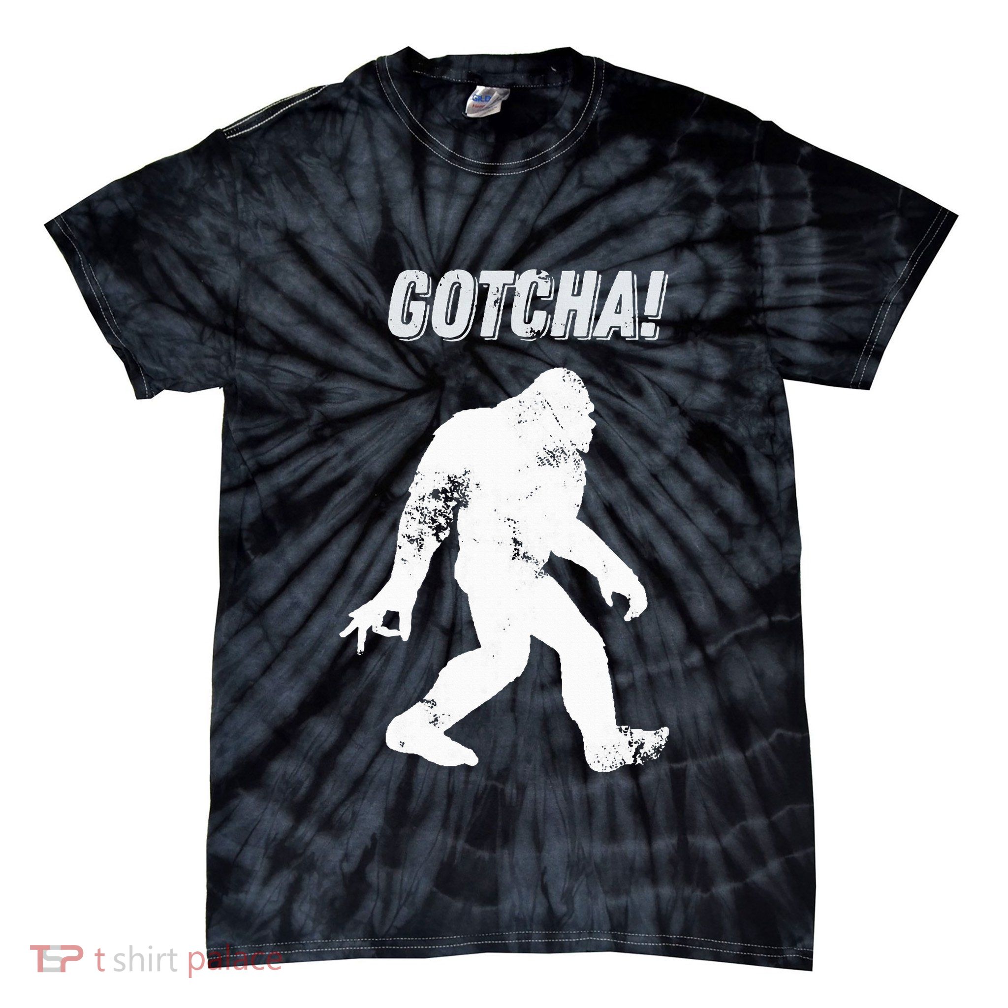 Bigfoot Circle Game Gotcha Meme Ok Hand Tie-Dye T-Shirt