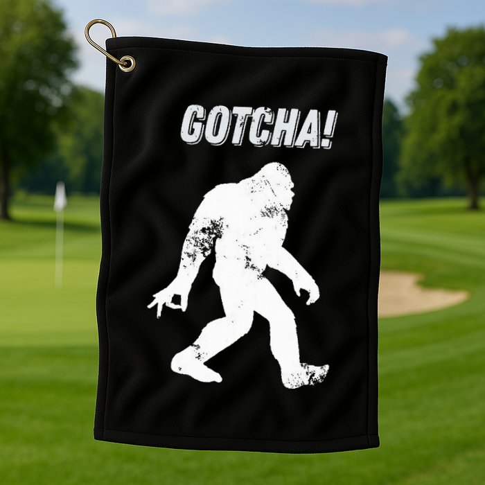 Bigfoot Circle Game Gotcha Meme Ok Hand Golf Towel