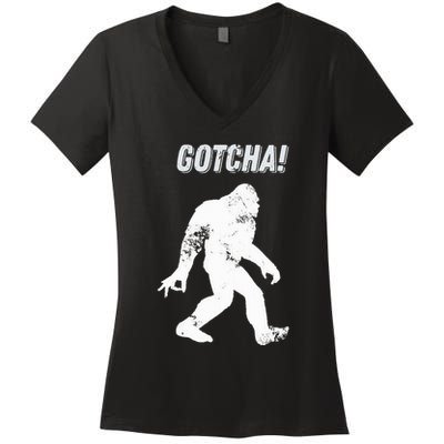 Bigfoot Circle Game Gotcha Meme Ok Hand Women's V-Neck T-Shirt