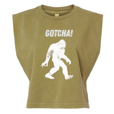 Bigfoot Circle Game Gotcha Meme Ok Hand Garment-Dyed Women's Muscle Tee