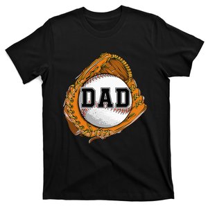 Baseball Catch Glove Baseball Dad Baseball Daddy Fathers Day T-Shirt