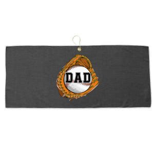 Baseball Catch Glove Baseball Dad Baseball Daddy Fathers Day Large Microfiber Waffle Golf Towel