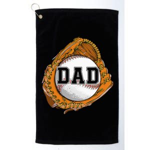 Baseball Catch Glove Baseball Dad Baseball Daddy Fathers Day Platinum Collection Golf Towel