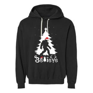 Bigfoot Christmas Gifts For Boy Girls Funny Christmas Garment-Dyed Fleece Hoodie