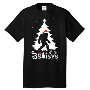 Bigfoot Christmas Gifts For Boy Girls Funny Christmas Tall T-Shirt