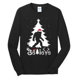 Bigfoot Christmas Gifts For Boy Girls Funny Christmas Tall Long Sleeve T-Shirt