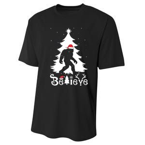 Bigfoot Christmas Gifts For Boy Girls Funny Christmas Performance Sprint T-Shirt