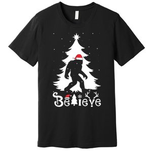 Bigfoot Christmas Gifts For Boy Girls Funny Christmas Premium T-Shirt