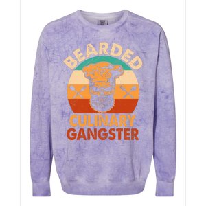 Bearded Culinary Gangster Cooking Funny BBQ Griller Chef Colorblast Crewneck Sweatshirt