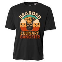 Bearded Culinary Gangster Cooking Funny BBQ Griller Chef Cooling Performance Crew T-Shirt