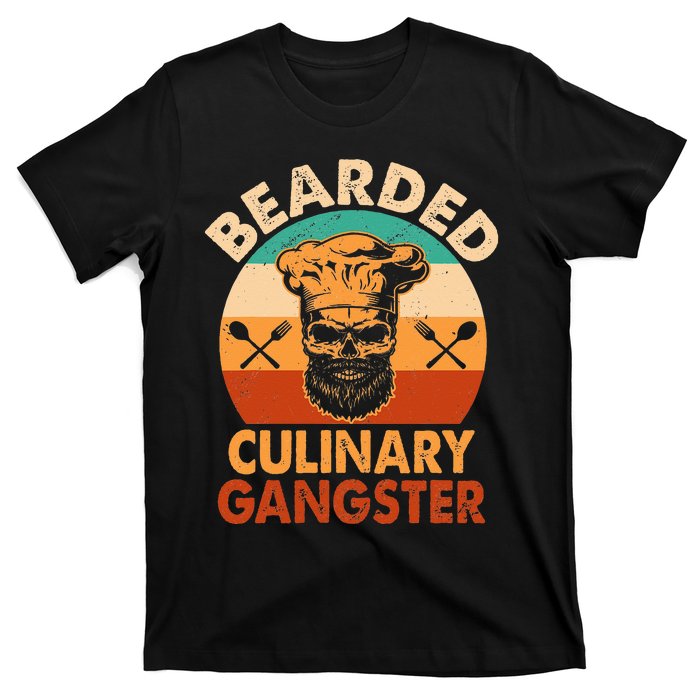 Bearded Culinary Gangster Cooking Funny BBQ Griller Chef T-Shirt