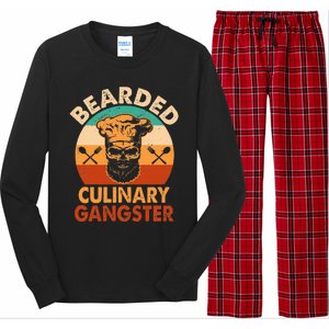 Bearded Culinary Gangster Cooking Funny BBQ Griller Chef Long Sleeve Pajama Set