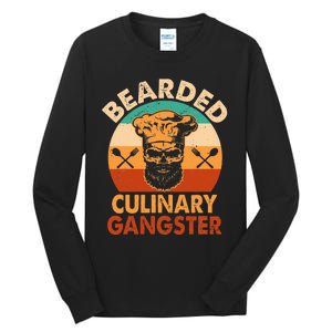 Bearded Culinary Gangster Cooking Funny BBQ Griller Chef Tall Long Sleeve T-Shirt