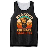 Bearded Culinary Gangster Cooking Funny BBQ Griller Chef Mesh Reversible Basketball Jersey Tank