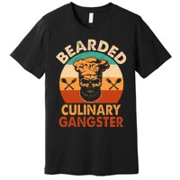 Bearded Culinary Gangster Cooking Funny BBQ Griller Chef Premium T-Shirt