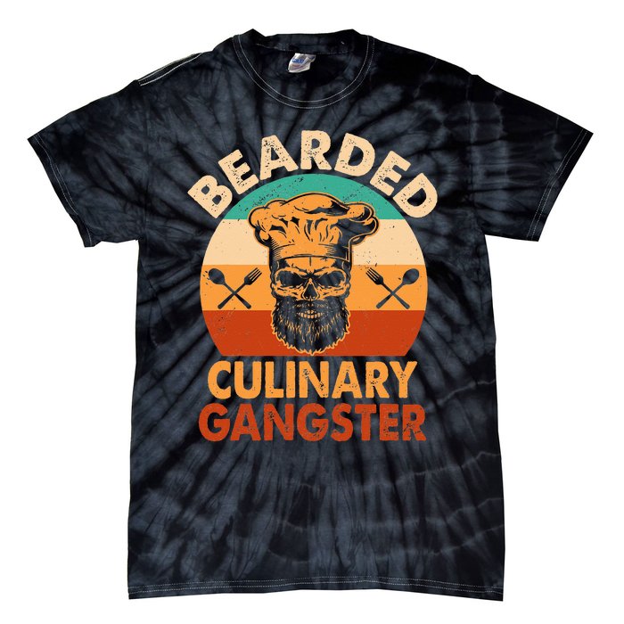 Bearded Culinary Gangster Cooking Funny BBQ Griller Chef Tie-Dye T-Shirt