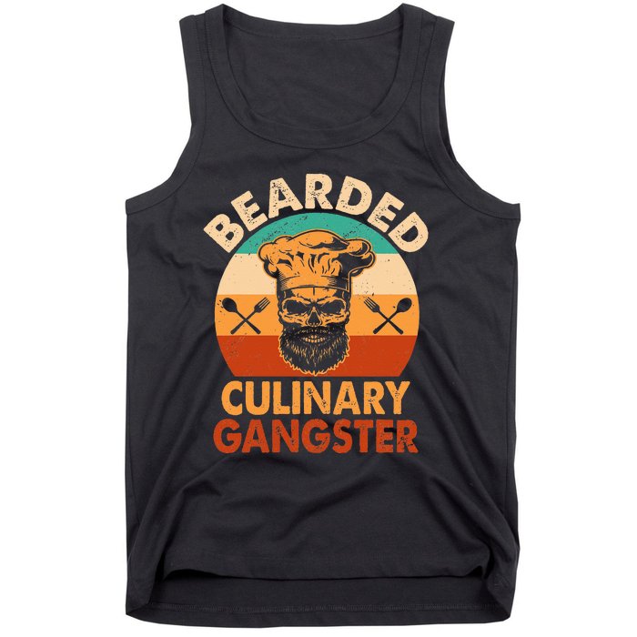 Bearded Culinary Gangster Cooking Funny BBQ Griller Chef Tank Top