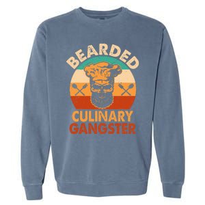 Bearded Culinary Gangster Cooking Funny BBQ Griller Chef Garment-Dyed Sweatshirt