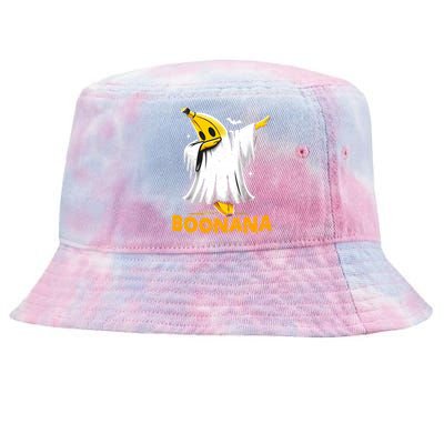 Boonana Cute Ghost Dabbing Funny Banana Halloween Cool Gift Tie-Dyed Bucket Hat