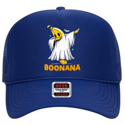 Boonana Cute Ghost Dabbing Funny Banana Halloween Cool Gift High Crown Mesh Back Trucker Hat